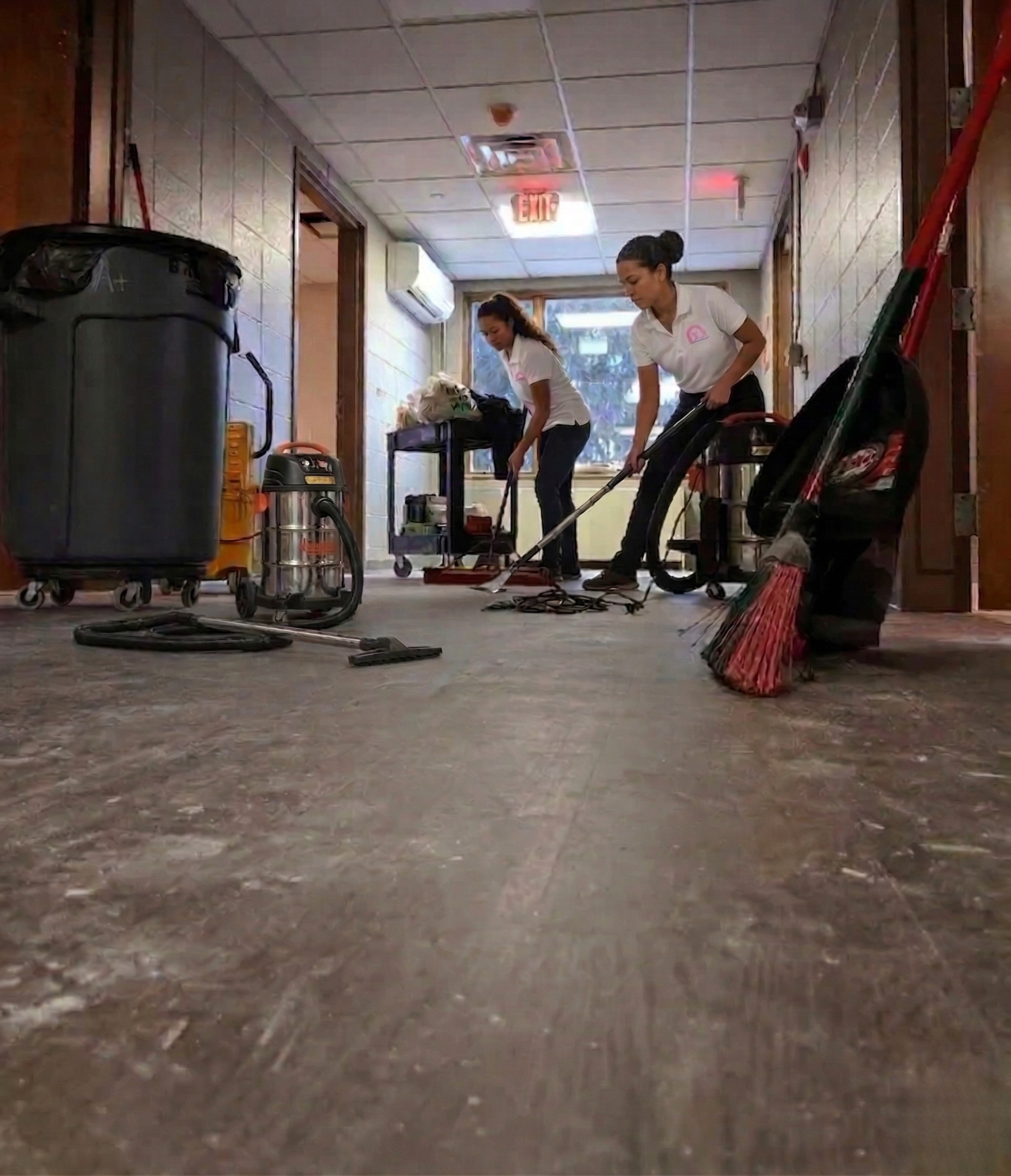 Professional post-construction cleaning team